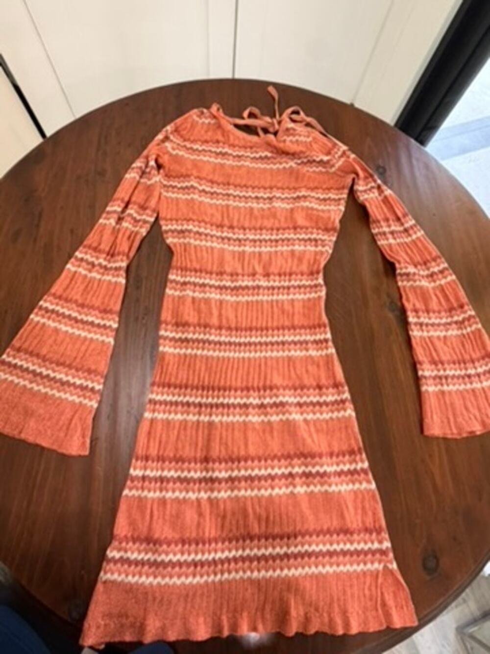 L*Space Long Sleeve Coral Knit Cover up Dress - Size Small